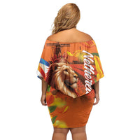 Netherlands Koningsdag Off Shoulder Short Dress Dutch Lion of Royal Pride