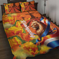 Netherlands Koningsdag Quilt Bed Set Dutch Lion of Royal Pride