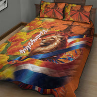 Netherlands Koningsdag Quilt Bed Set Dutch Lion of Royal Pride