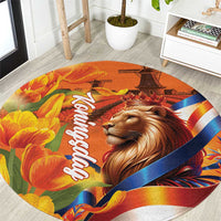 Netherlands Koningsdag Round Carpet Dutch Lion of Royal Pride