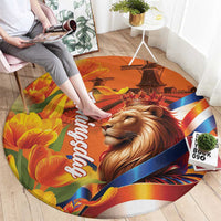 Netherlands Koningsdag Round Carpet Dutch Lion of Royal Pride