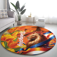 Netherlands Koningsdag Round Carpet Dutch Lion of Royal Pride