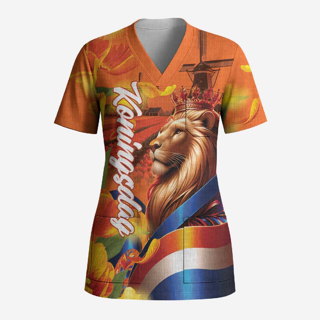 Netherlands Koningsdag Scrub Top Dutch Lion of Royal Pride