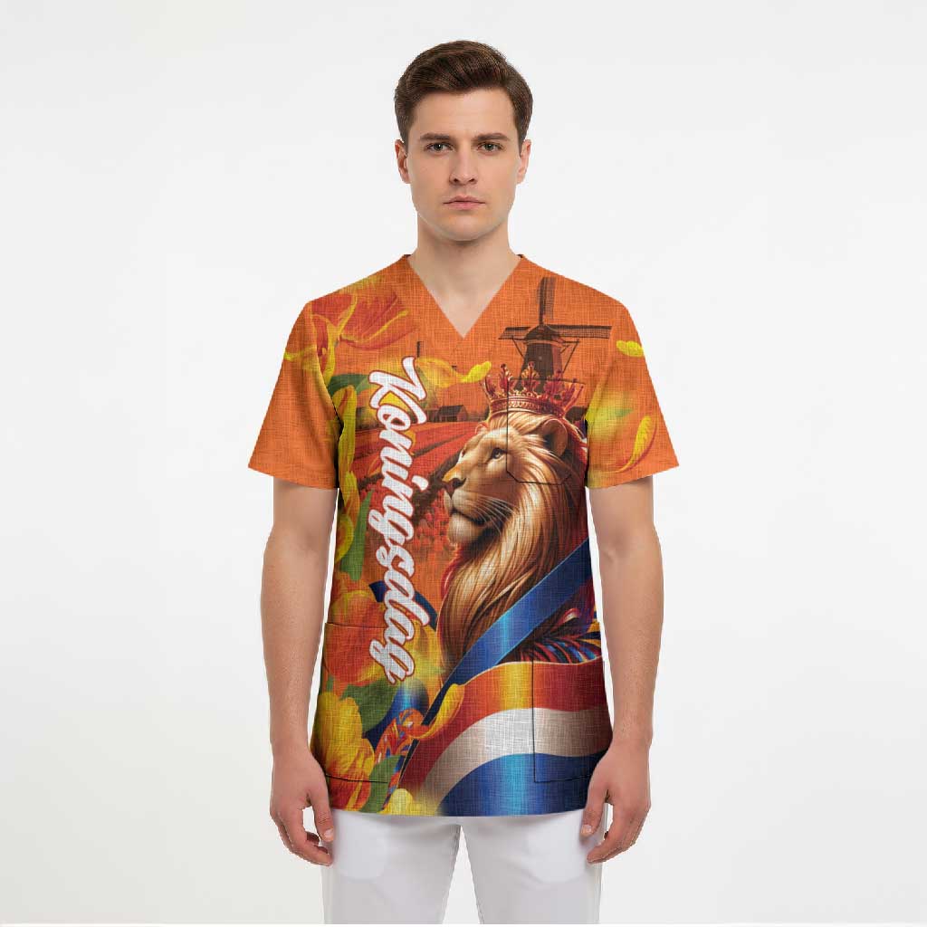 Netherlands Koningsdag Scrub Top Dutch Lion of Royal Pride