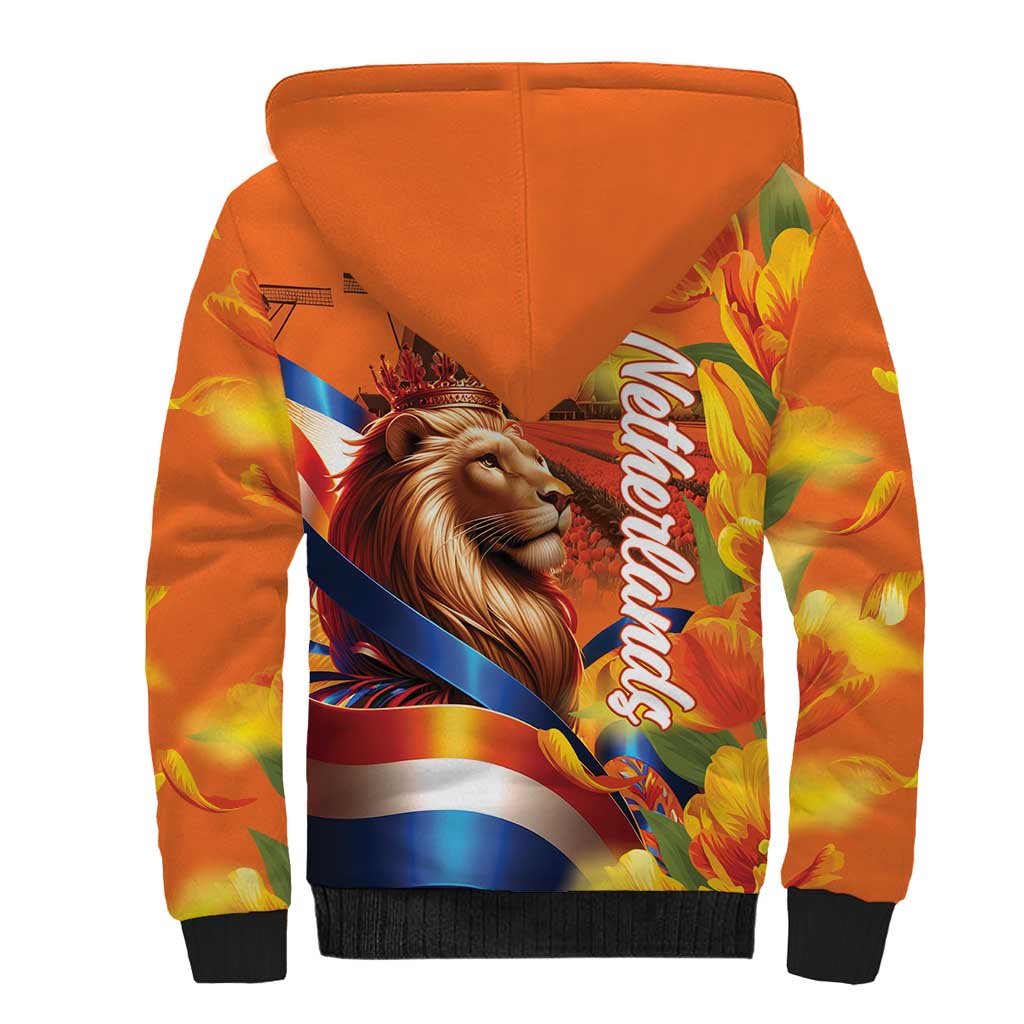 Netherlands Koningsdag Sherpa Hoodie Dutch Lion of Royal Pride