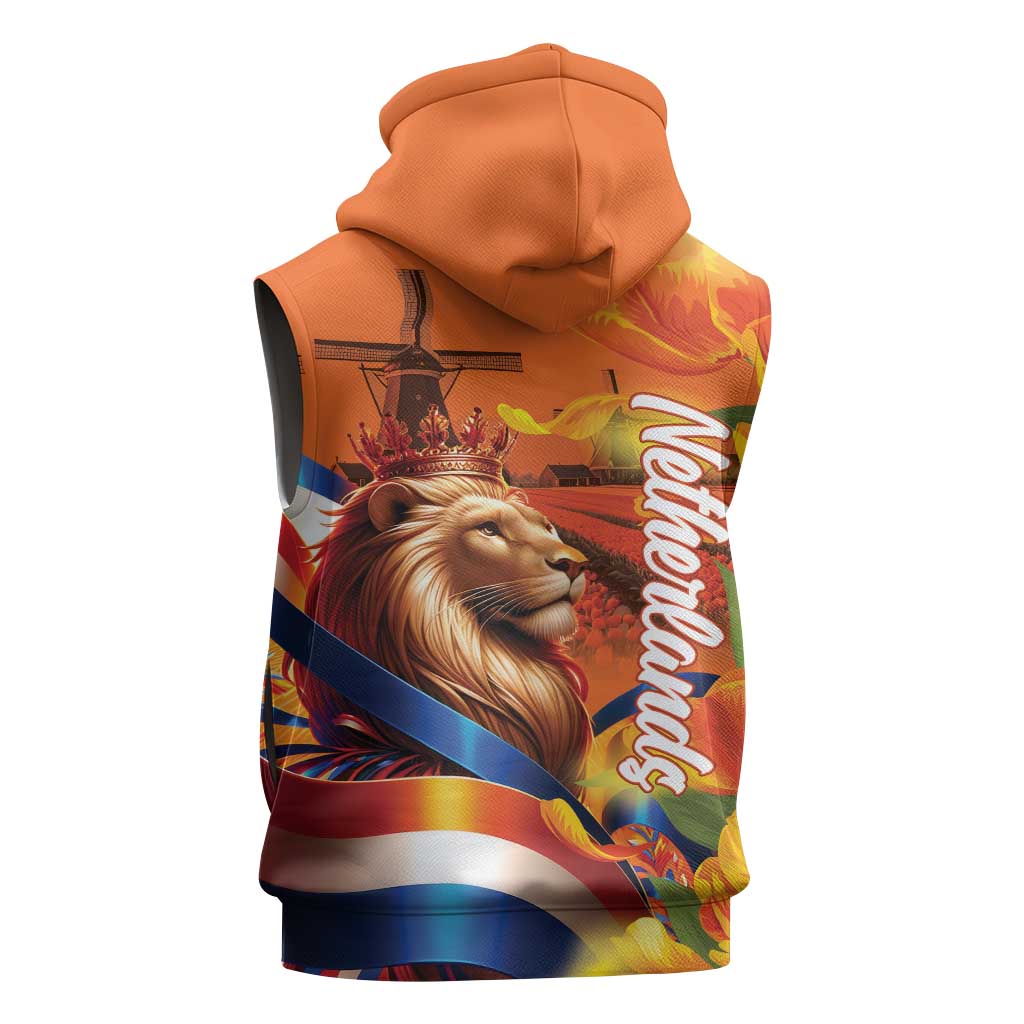 Netherlands Koningsdag Sleeveless Hoodie Dutch Lion of Royal Pride