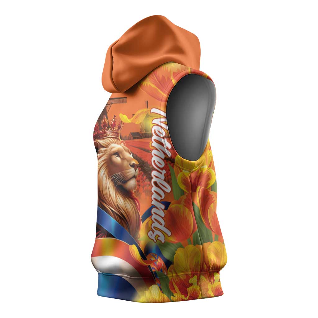 Netherlands Koningsdag Sleeveless Hoodie Dutch Lion of Royal Pride