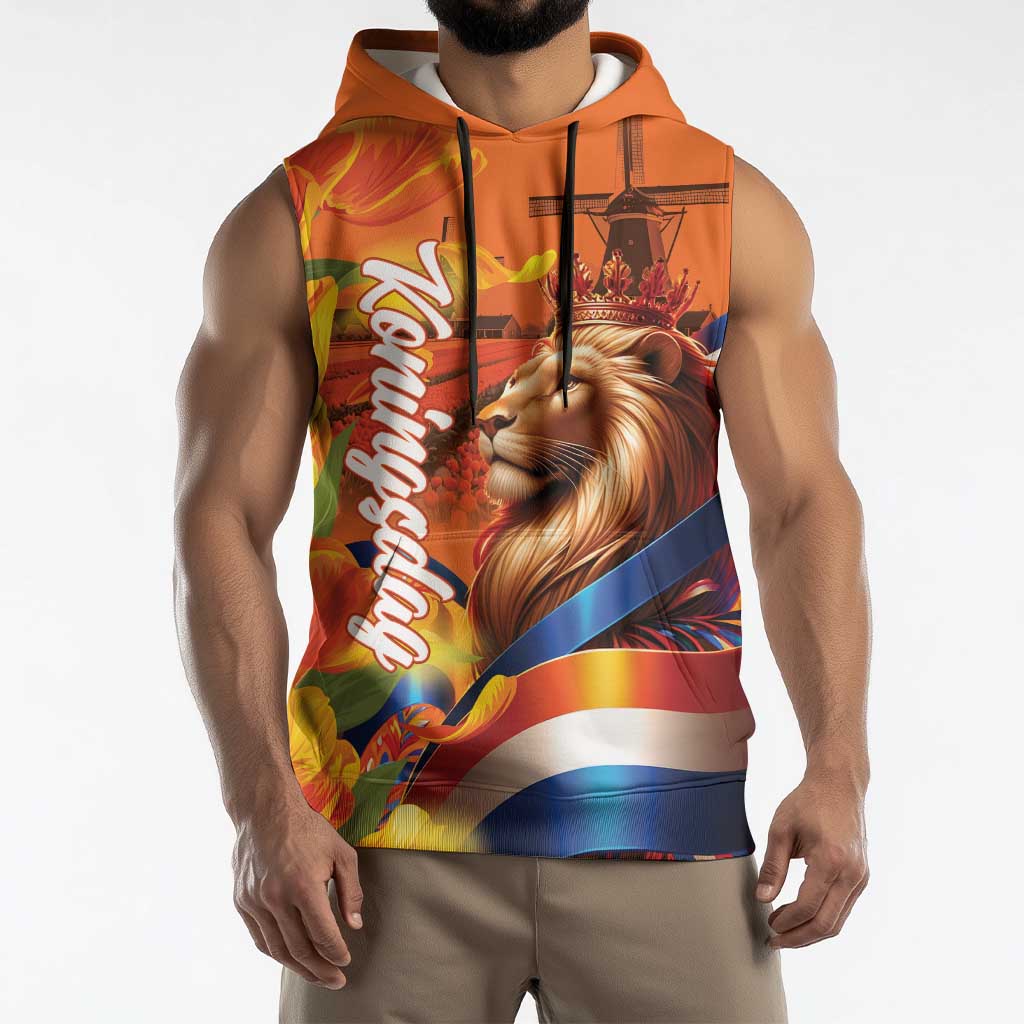 Netherlands Koningsdag Sleeveless Hoodie Dutch Lion of Royal Pride