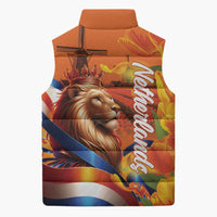 Netherlands Koningsdag Sleeveless Puffer Jacket Dutch Lion of Royal Pride