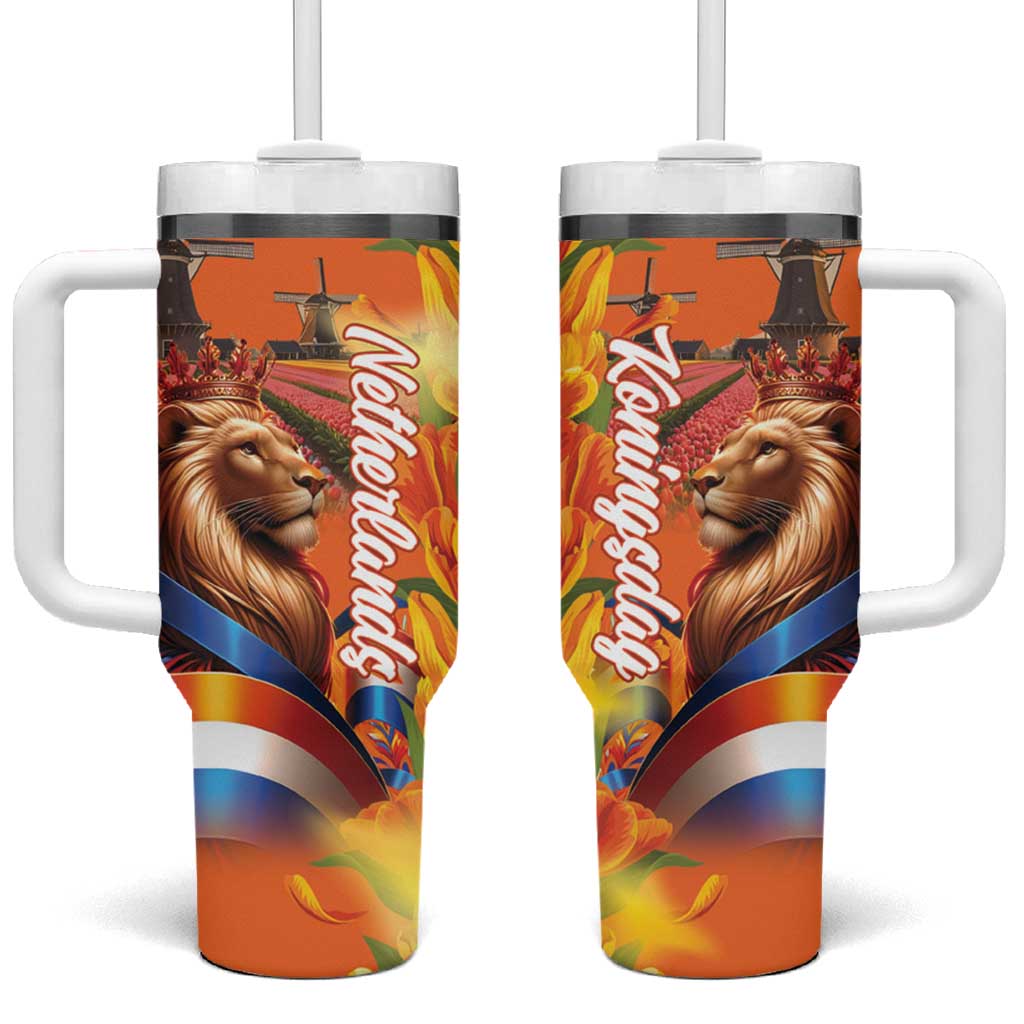 Netherlands Koningsdag Tumbler With Handle Dutch Lion of Royal Pride