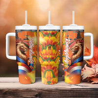 Netherlands Koningsdag Tumbler With Handle Dutch Lion of Royal Pride