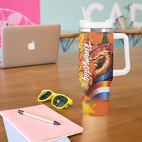 Netherlands Koningsdag Tumbler With Handle Dutch Lion of Royal Pride