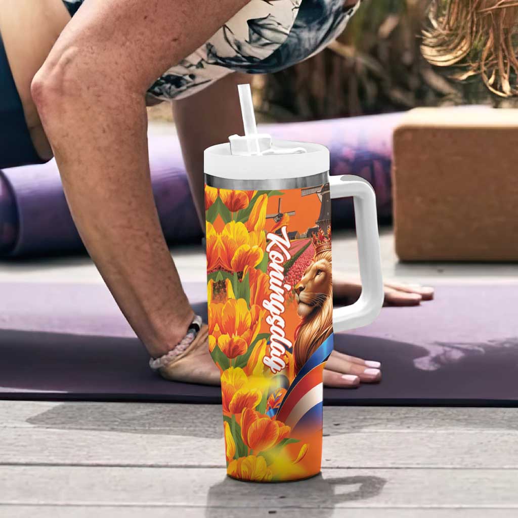 Netherlands Koningsdag Tumbler With Handle Dutch Lion of Royal Pride