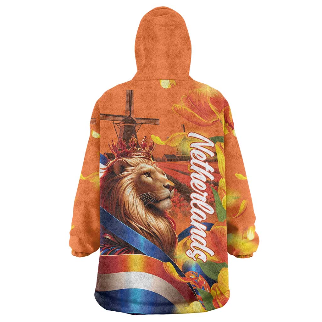Netherlands Koningsdag Wearable Blanket Hoodie Dutch Lion of Royal Pride