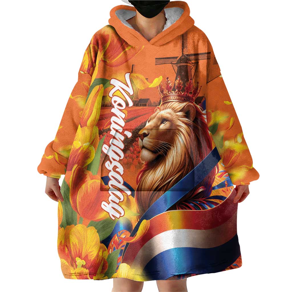 Netherlands Koningsdag Wearable Blanket Hoodie Dutch Lion of Royal Pride