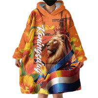 Netherlands Koningsdag Wearable Blanket Hoodie Dutch Lion of Royal Pride