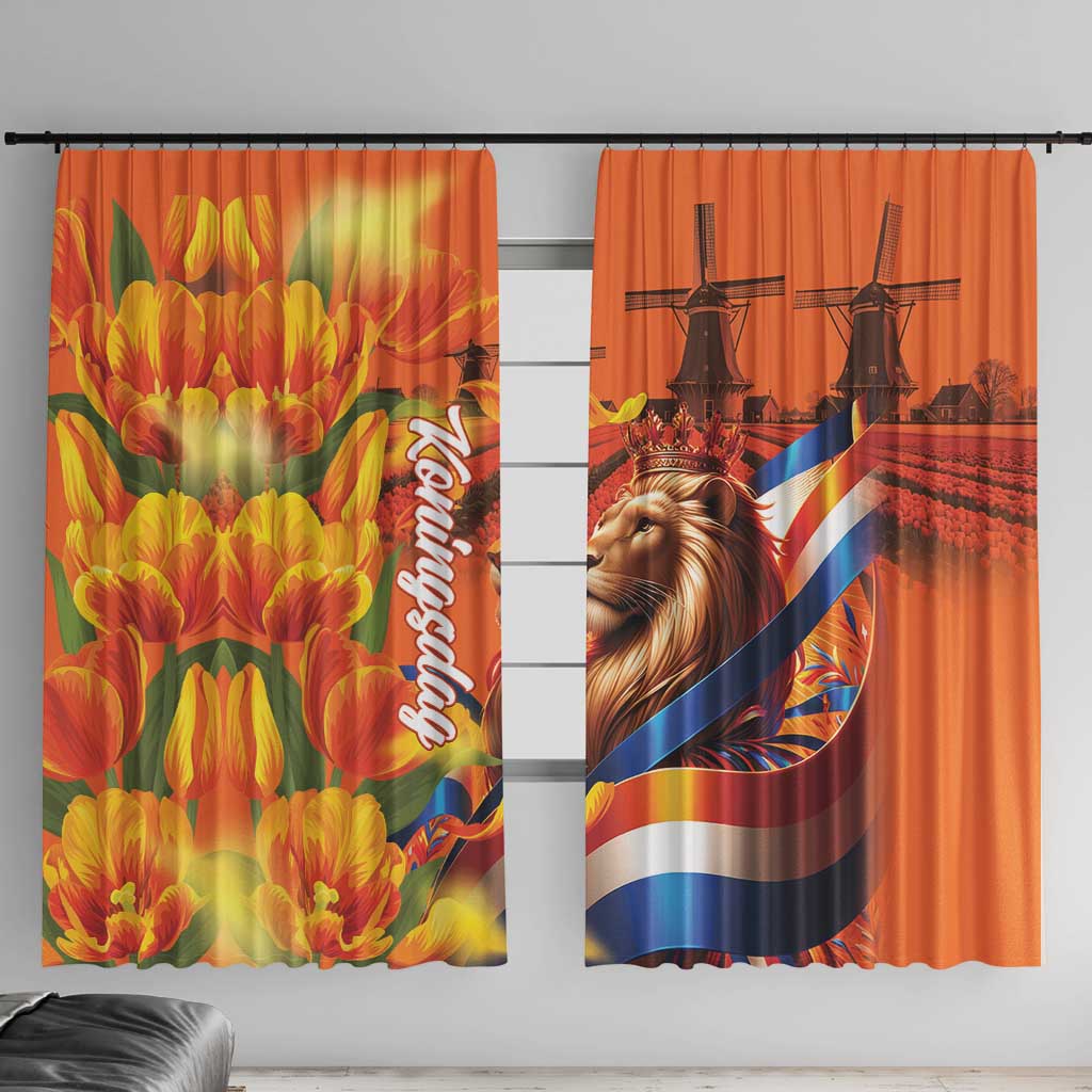Netherlands Koningsdag Window Curtain Dutch Lion of Royal Pride