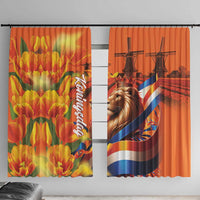Netherlands Koningsdag Window Curtain Dutch Lion of Royal Pride