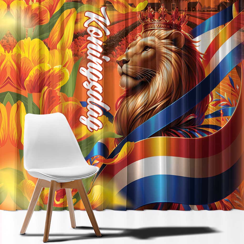 Netherlands Koningsdag Window Curtain Dutch Lion of Royal Pride