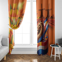 Netherlands Koningsdag Window Curtain Dutch Lion of Royal Pride