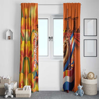 Netherlands Koningsdag Window Curtain Dutch Lion of Royal Pride