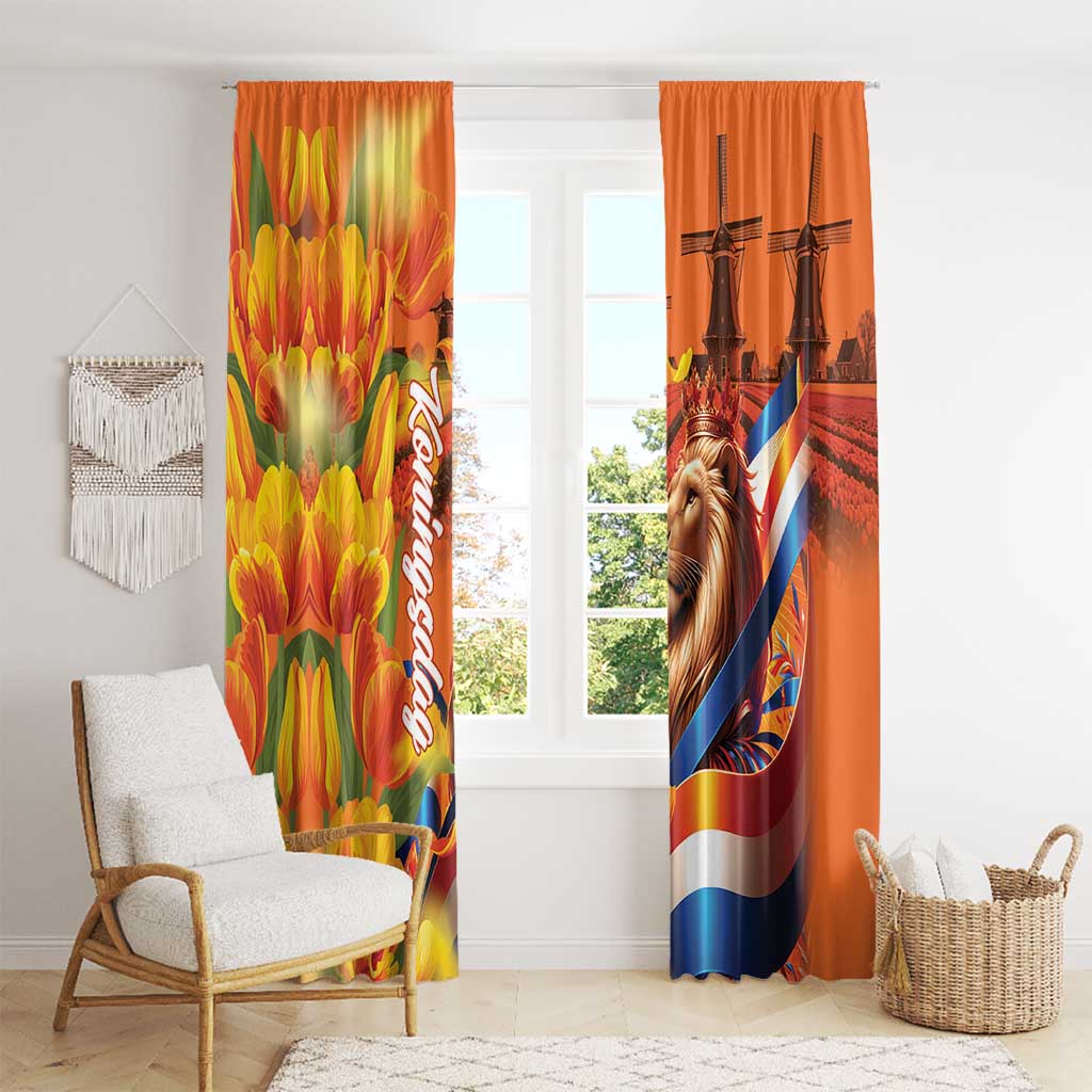 Netherlands Koningsdag Window Curtain Dutch Lion of Royal Pride
