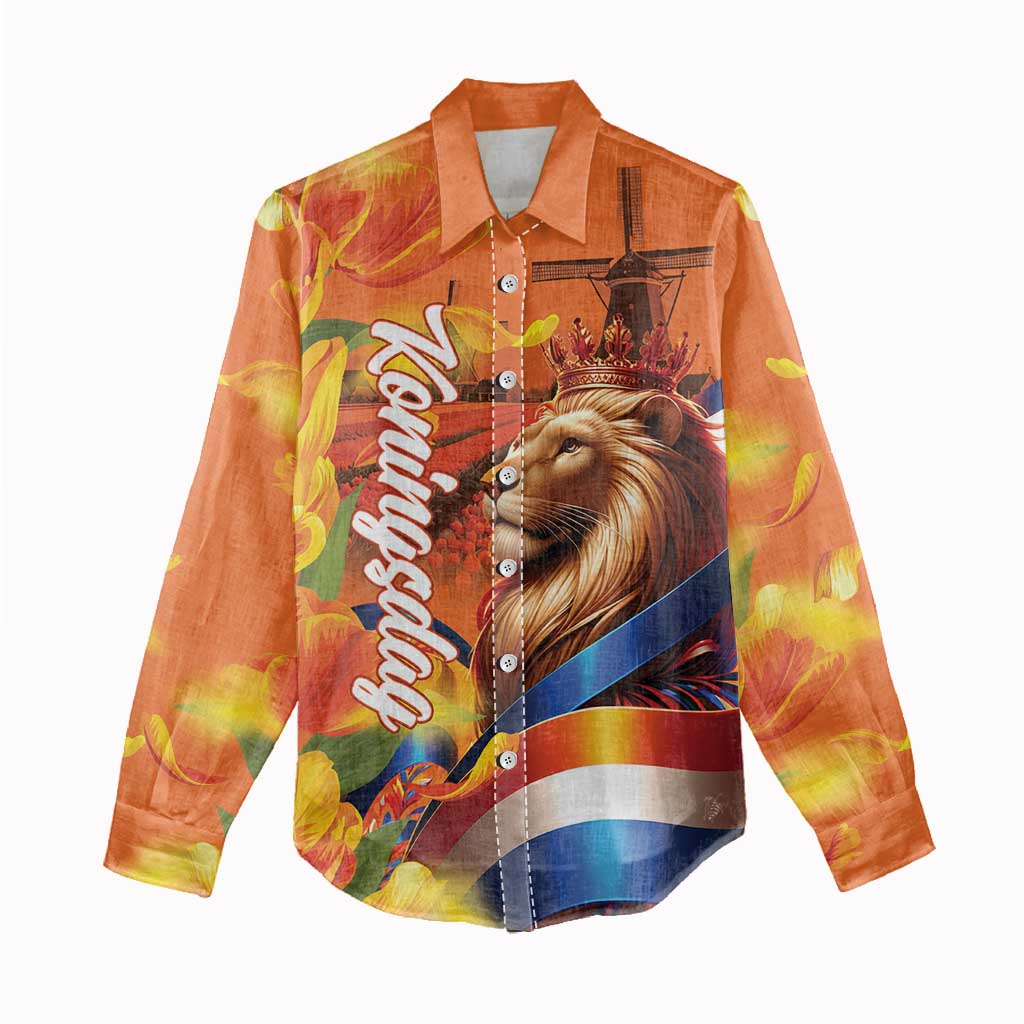 Netherlands Koningsdag Women Casual Shirt Dutch Lion of Royal Pride