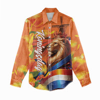 Netherlands Koningsdag Women Casual Shirt Dutch Lion of Royal Pride