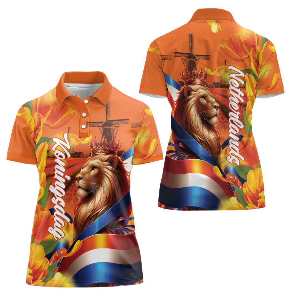 Netherlands Koningsdag Women Polo Shirt Dutch Lion of Royal Pride