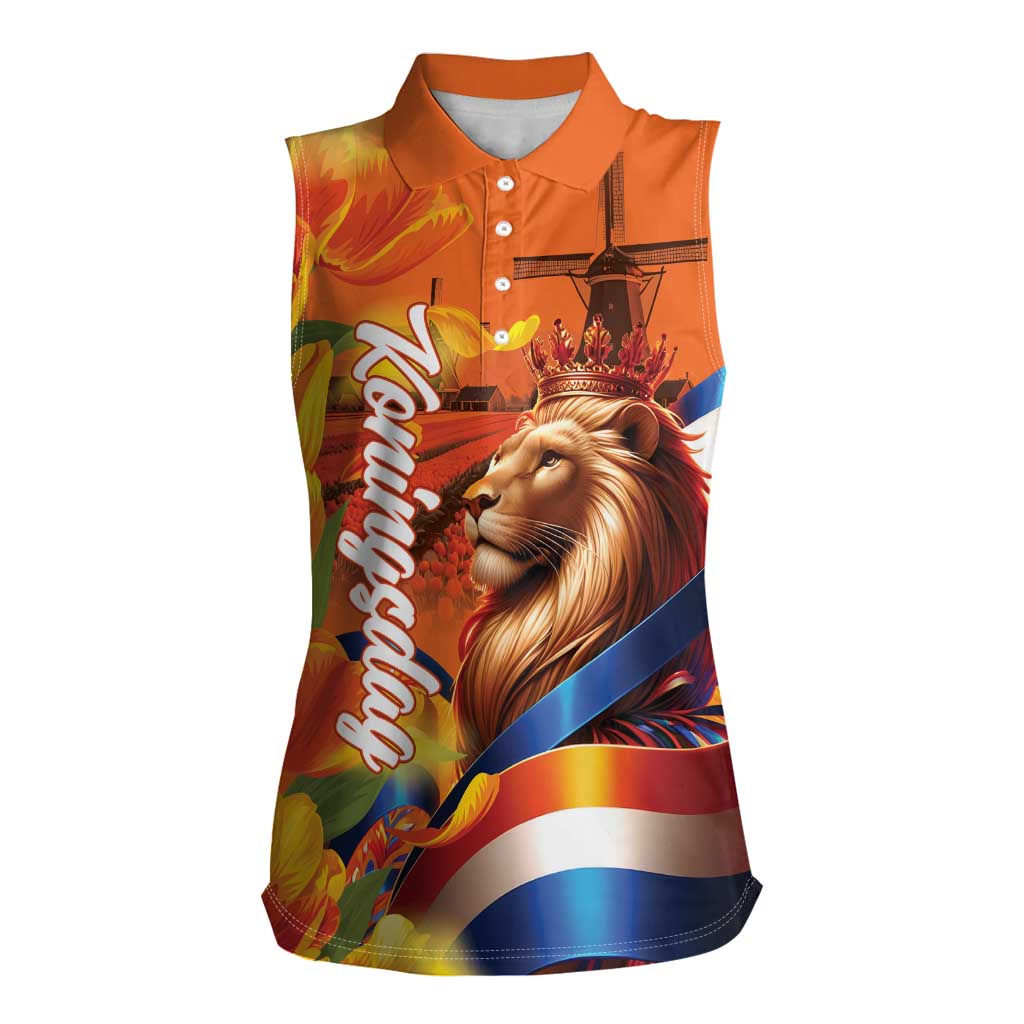 Netherlands Koningsdag Women Sleeveless Polo Shirt Dutch Lion of Royal Pride