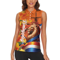 Netherlands Koningsdag Women Sleeveless Polo Shirt Dutch Lion of Royal Pride