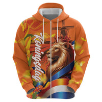 Netherlands Koningsdag Zip Hoodie Dutch Lion of Royal Pride
