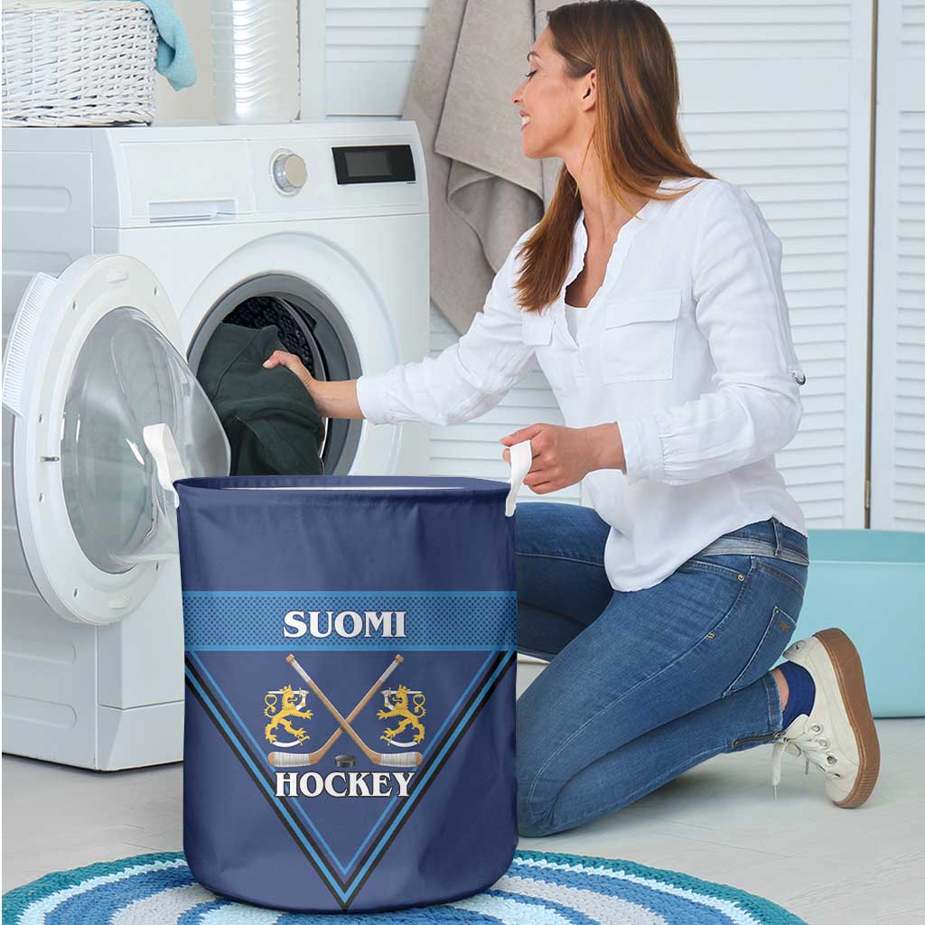 Finland Hockey Laundry Basket Suomi Lion Ice Pride 2026 Blue Version