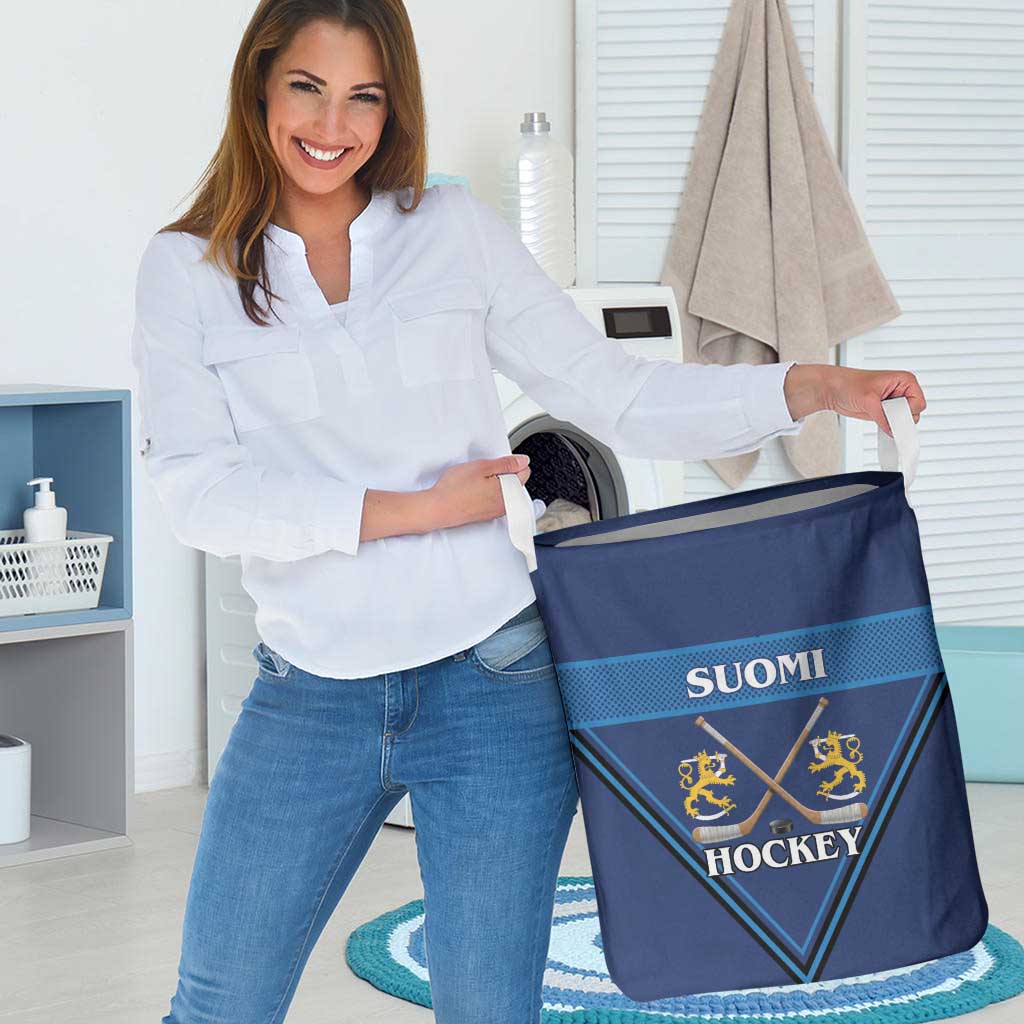 Finland Hockey Laundry Basket Suomi Lion Ice Pride 2026 Blue Version