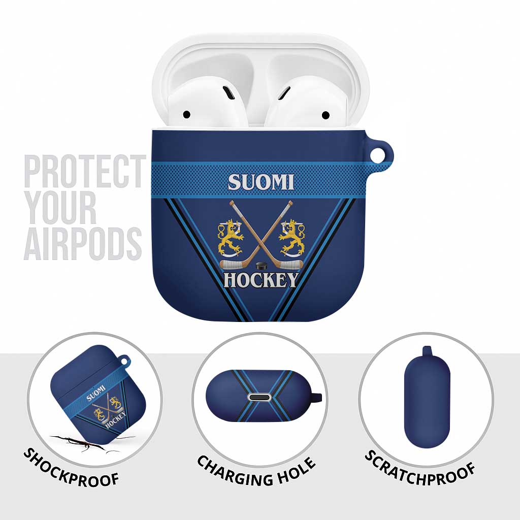 Finland Hockey AirPods Case Suomi Lion Ice Pride 2026 Blue Version