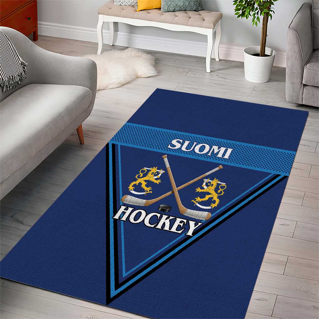 Finland Hockey Area Rug Suomi Lion Ice Pride 2026 Blue Version