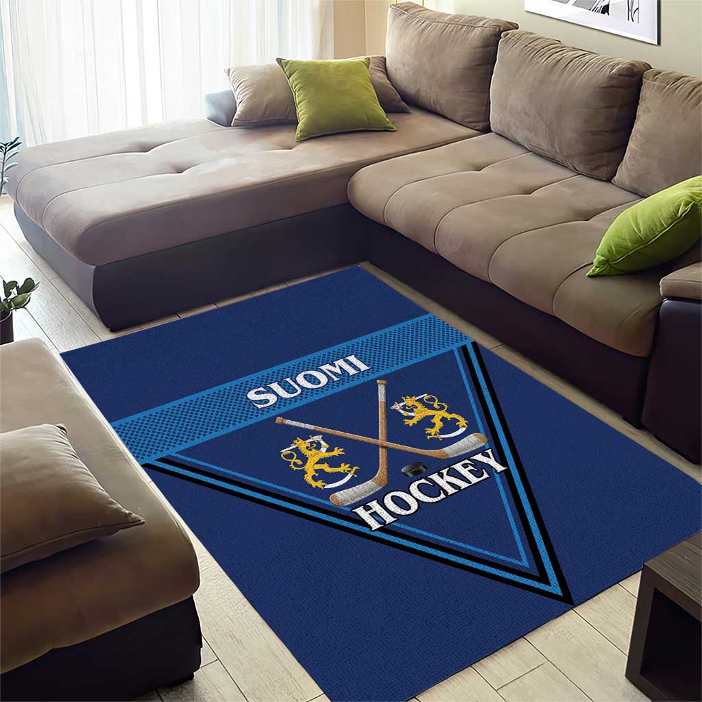 Finland Hockey Area Rug Suomi Lion Ice Pride 2026 Blue Version