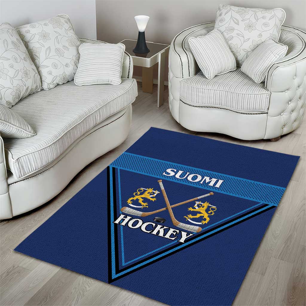 Finland Hockey Area Rug Suomi Lion Ice Pride 2026 Blue Version