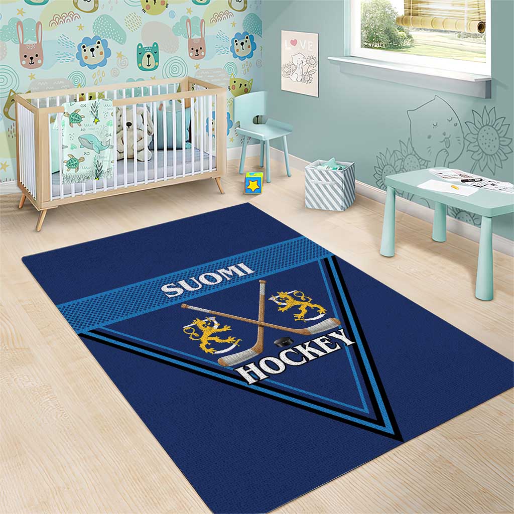 Finland Hockey Area Rug Suomi Lion Ice Pride 2026 Blue Version