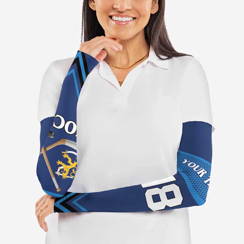 Finland Hockey Custom Arm Sleeves Suomi Lion Ice Pride 2026 Blue Version