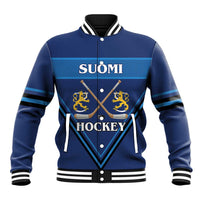Finland Hockey Custom Baseball Jacket Suomi Lion Ice Pride 2026 Blue Version