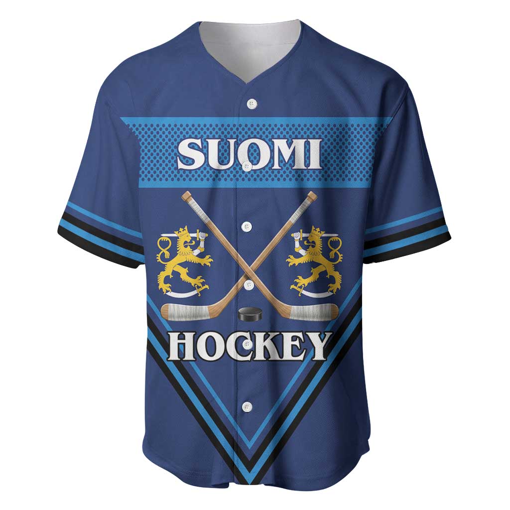 Finland Hockey Custom Baseball Jersey Suomi Lion Ice Pride 2026 Blue Version