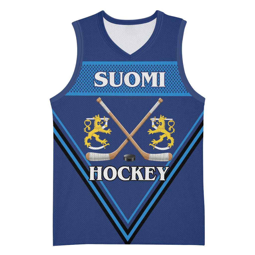 Finland Hockey Custom Basketball Jersey Suomi Lion Ice Pride 2026 Blue Version