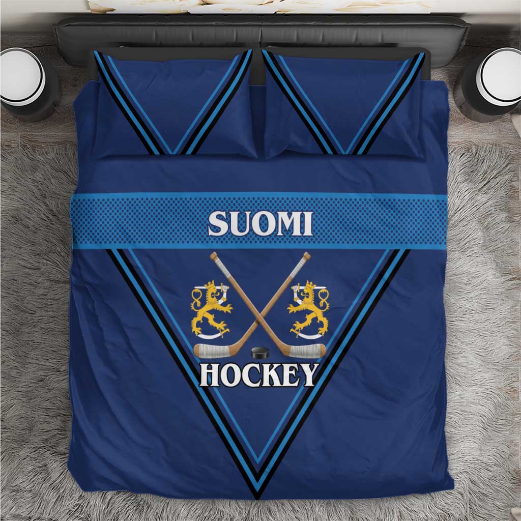 Finland Hockey Bedding Set Suomi Lion Ice Pride 2026 Blue Version