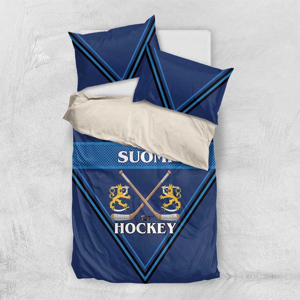 Finland Hockey Bedding Set Suomi Lion Ice Pride 2026 Blue Version