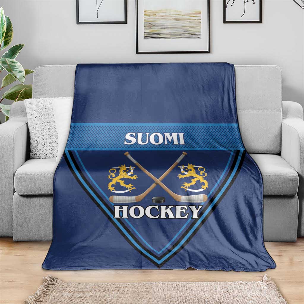 Finland Hockey Blanket Suomi Lion Ice Pride 2026 Blue Version
