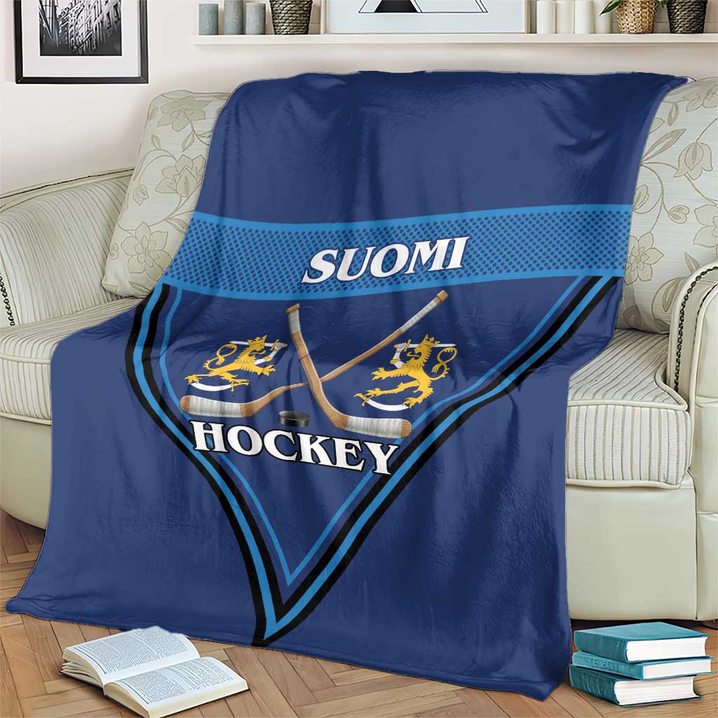 Finland Hockey Blanket Suomi Lion Ice Pride 2026 Blue Version