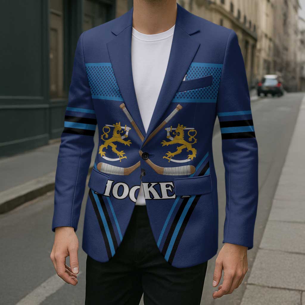 Finland Hockey Custom Blazer Suomi Lion Ice Pride 2026 Blue Version