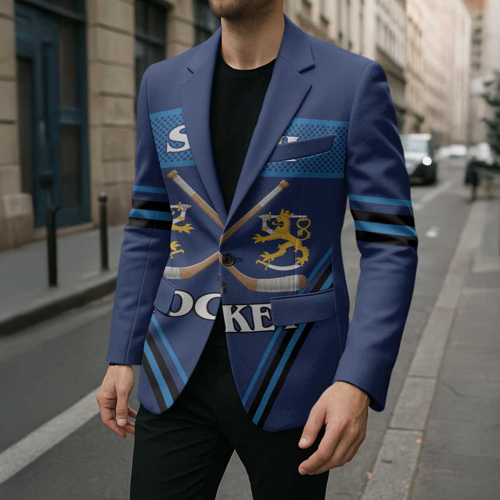 Finland Hockey Custom Blazer Suomi Lion Ice Pride 2026 Blue Version