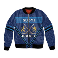 Finland Hockey Custom Bomber Jacket Suomi Lion Ice Pride 2026 Blue Version